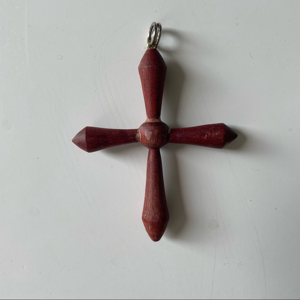 Handmade Bloodwood Cross Pendant